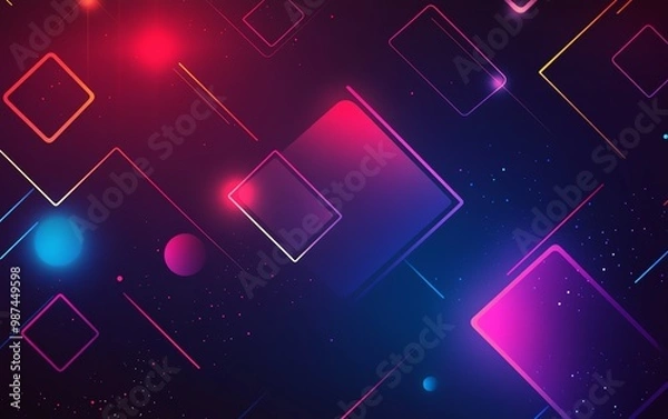 Obraz Abstract neon shapes in a dark background