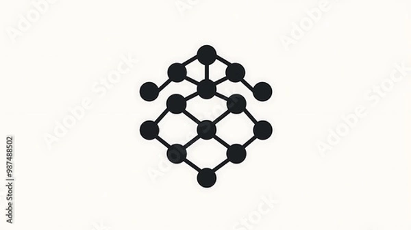 Fototapeta Minimalist Catalyst Icon in Monochrome - Geometric Shapes on White Background