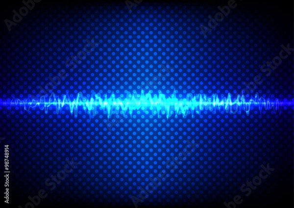 Obraz abstract blue light concept with wave and dot pattern background