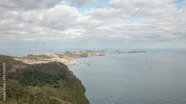 Fototapeta Panoramic view over eastern most point of the island of Madeira.