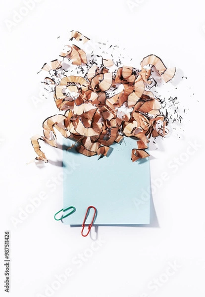 Fototapeta Post-it on a white background.
