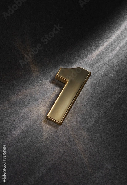 Fototapeta Luxurious number 1 and lighting image.

