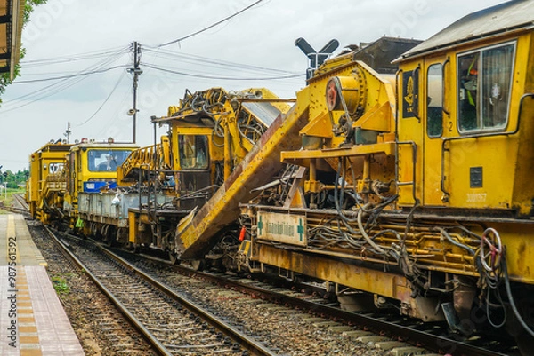 Fototapeta 鉄道作業車群