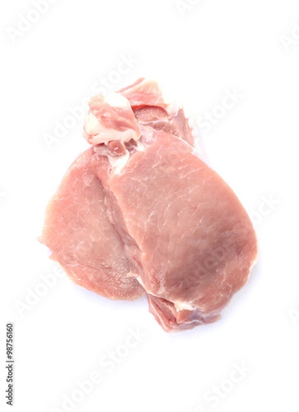 Obraz Image of raw meat pork on a white background