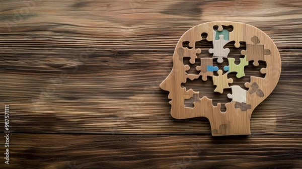 Fototapeta the brain is a puzzle ego consciousness 