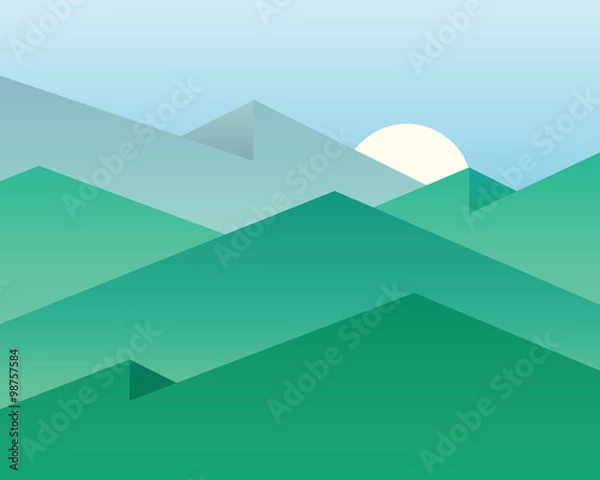 Obraz Vector background with mountains
