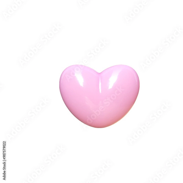 Obraz A  3d pink heart isolated. Love symbol