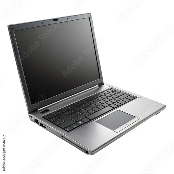 Obraz Old laptop on white background.