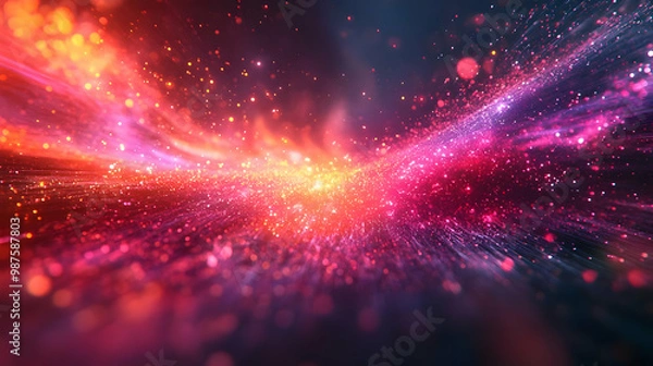 Fototapeta Abstract Background with Red and Purple Glitter