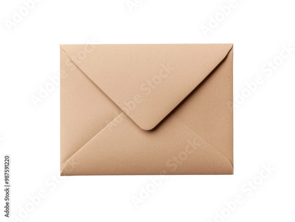 Obraz A simple brown envelope on a black background, symbolizing mailing and communication.