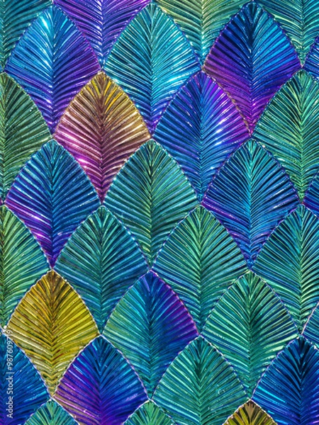Fototapeta Geometric pattern three dimensional ceramic wall tile.