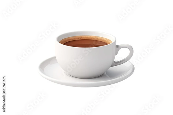 Obraz Cup of coffee on transparent background. PNG. Cut out. Coffee related themes. Coffee sale. Coffee purchase. Image for graphic designer. Image for flyers. Image for website.