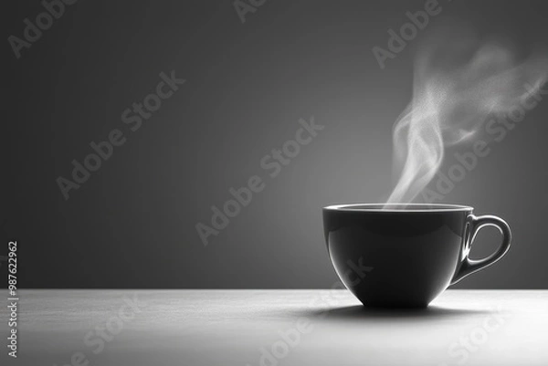 Fototapeta Cup of coffee with steam rising out of it