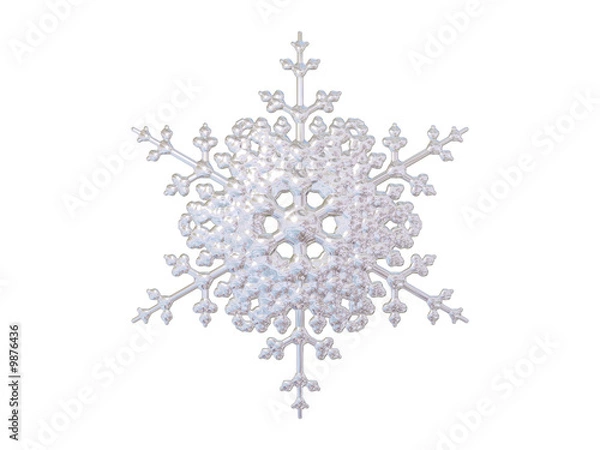 Fototapeta An isolated snowflake on white background