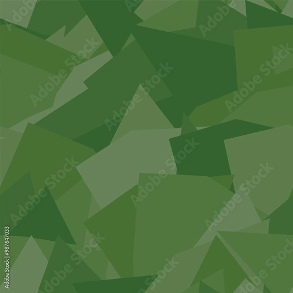 Fototapeta green geometric camo seamless vector pattern