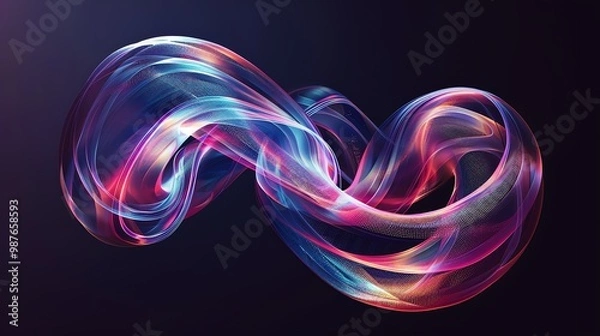 Fototapeta A vibrant abstract swirl of light and color, creating a dynamic and energetic composition.
