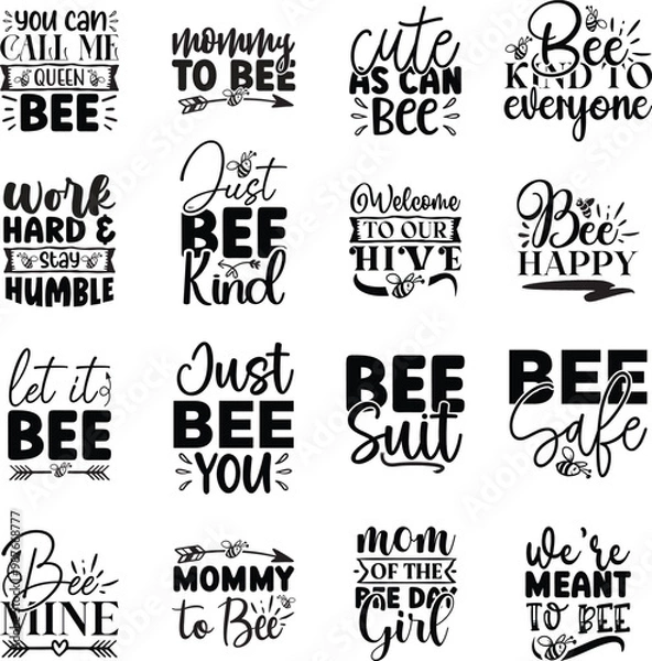 Obraz Bee svg designs Bundle, Bee svg design, Bee quotes designs bundle design