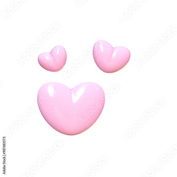 Obraz 3d pink heart shape, icon heart