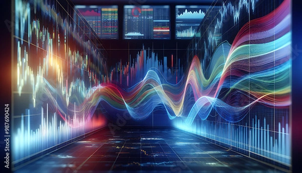 Fototapeta data analytics, graphs and charts