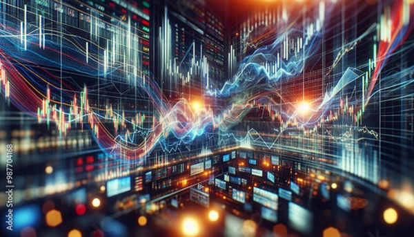 Fototapeta data analytics, graphs and charts