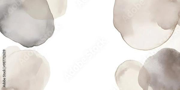 Fototapeta Abstract Watercolor Background with Beige and Gray Shapes