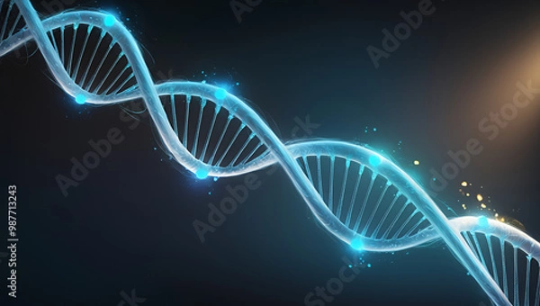 Fototapeta Visual Representation of DNA Sequencing, Molecular Biology, Genome Mapping, and Hereditary Traits in Biotechnology and Bioinformatics for Advancing Gene Editing and Precision Medicine