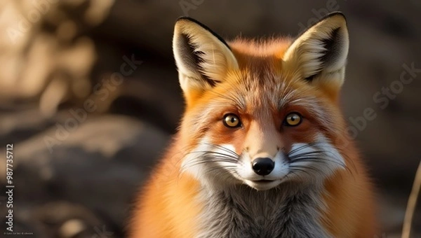 Fototapeta This stunning close-up of a fox’s face captures the raw beauty and intensity of wildlife photography. The image highlights the fox’s sharp, piercing eyes and the fine details of its fur.