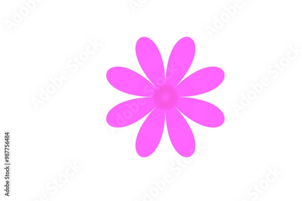 Fototapeta Pink flower isolated on white background, design element. 
