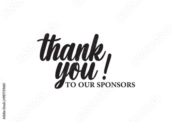 Fototapeta Thank You to Our Sponsors Text Vector.Template for Banner, Postcard, Poster, Print, Sticker or Web Product.