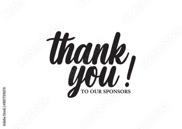 Fototapeta Thank You to Our Sponsors Text Vector.Template for Banner, Postcard, Poster, Print, Sticker or Web Product.