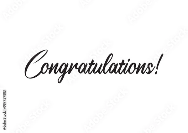 Fototapeta Congratulations message vector. Congratulations calligraphy stylish Text vector with white background isolated.
