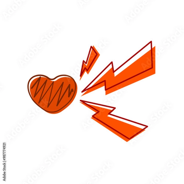 Obraz Heart attack icon on isolated background.