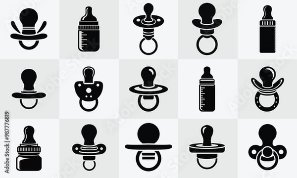 Fototapeta Pacifier baby set icon vector illustration