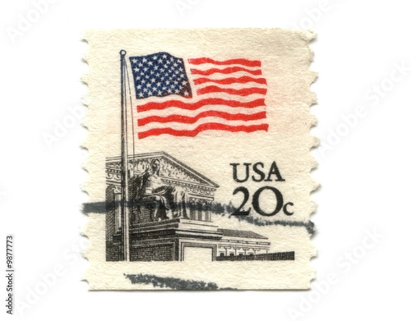 Obraz US postage stamp on white background 20c