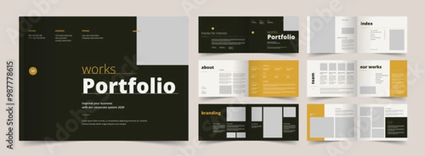 Fototapeta Landscape Portfolio Template, Portfolio Layout, Architecture Portfolio, Vector Template