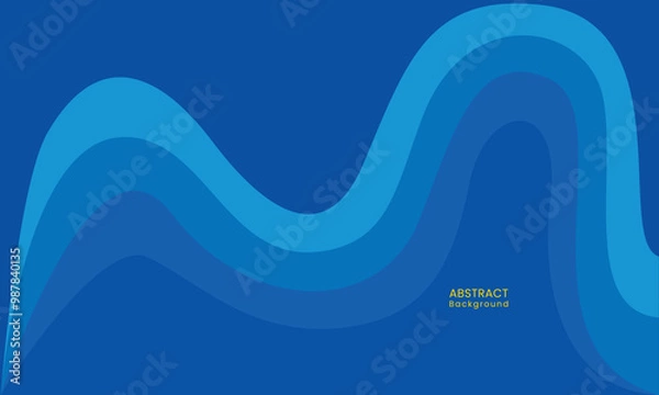 Fototapeta Abstract Blue Background, Blue wave background, Corporate background, Bauhaus wave background