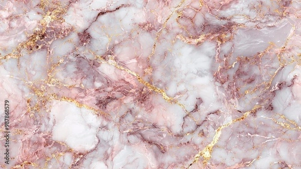 Fototapeta Enchanting Rose and Gold Veined Marble Pattern for a Romantic Touch