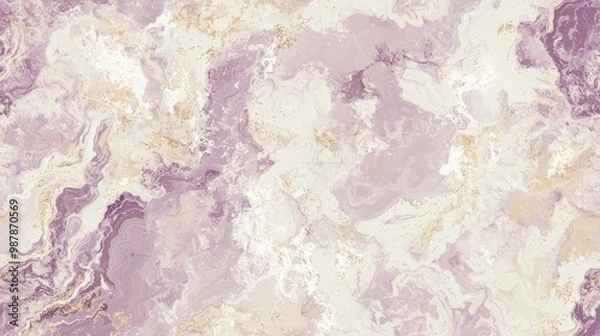 Obraz Tranquil Marble Seamless Pattern in Soft Lavender and Warm Beige Tones