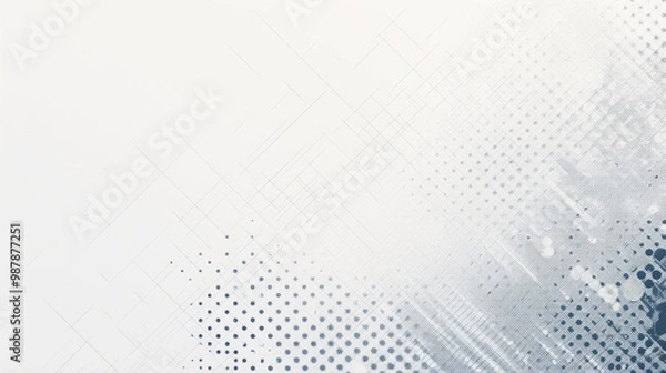 Fototapeta A simple graphic design featuring gray dots arranged in rows and columns on a white background
