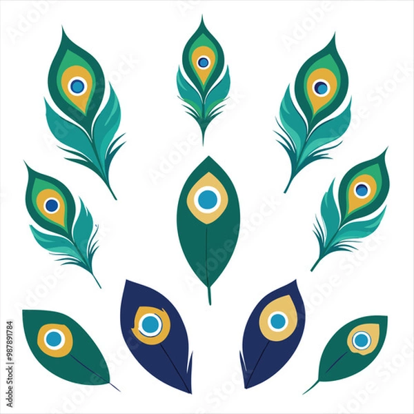 Fototapeta pattern with peacock feathers