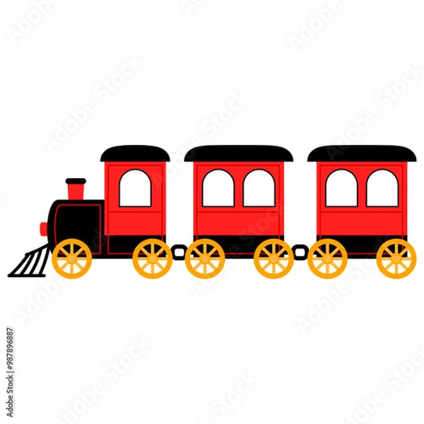Fototapeta red train illustration