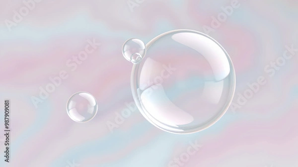 Fototapeta soap bubbles on a colored background
