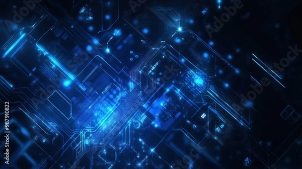 Obraz Abstract technology background with various technology elements