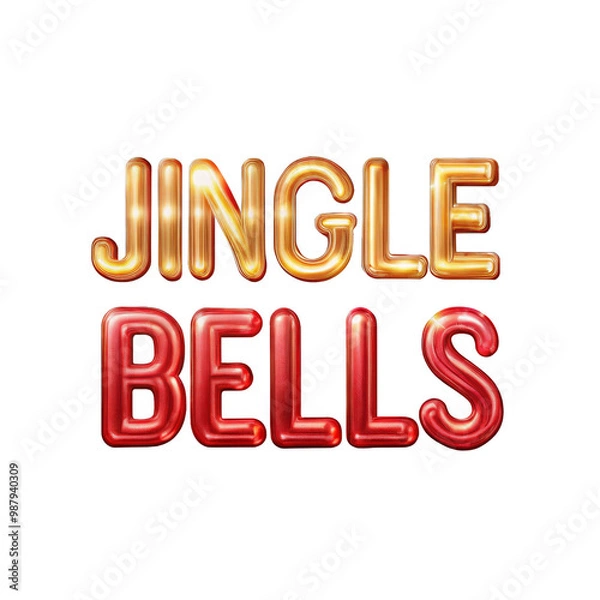 Fototapeta Text Jingle Bells on transparent background.