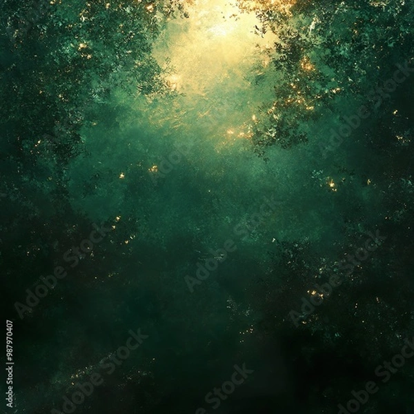 Obraz Fresh green featuring nature-inspired leaf patterns for a calming space background