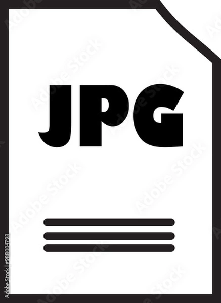 Fototapeta JPG File Icon: A clean, bold JPG file icon design. Perfect for websites, presentations, and software interfaces.  