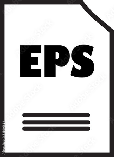 Fototapeta EPS File Icon: A clean, bold icon representing an EPS file. Perfect for graphic design, software, and technology related projects.  