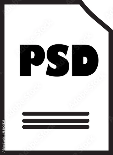 Fototapeta PSD File Icon:  A crisp and modern icon representing a PSD file, perfect for web design, software interfaces, and digital asset illustrations.