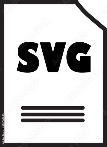 Fototapeta SVG File Icon:  A clean and modern vector graphic depicting an SVG file icon. Perfect for web design, software interfaces, and presentations.  