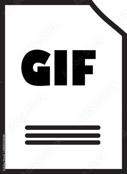 Fototapeta GIF File Icon: A modern and minimalist icon representing a GIF file, perfect for website design, mobile applications, and presentations. It's clean and professional.